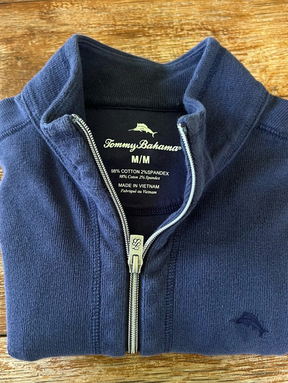 Tommy Bahama Mens Full Zip Sweatshirt Jacket Blue Medium M